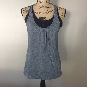 Splendid Striped Navy Layered Tank, Small.